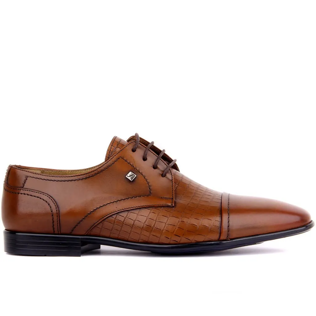 Scarpe Classiche Da Uomo In Pelle Fosco-Tan