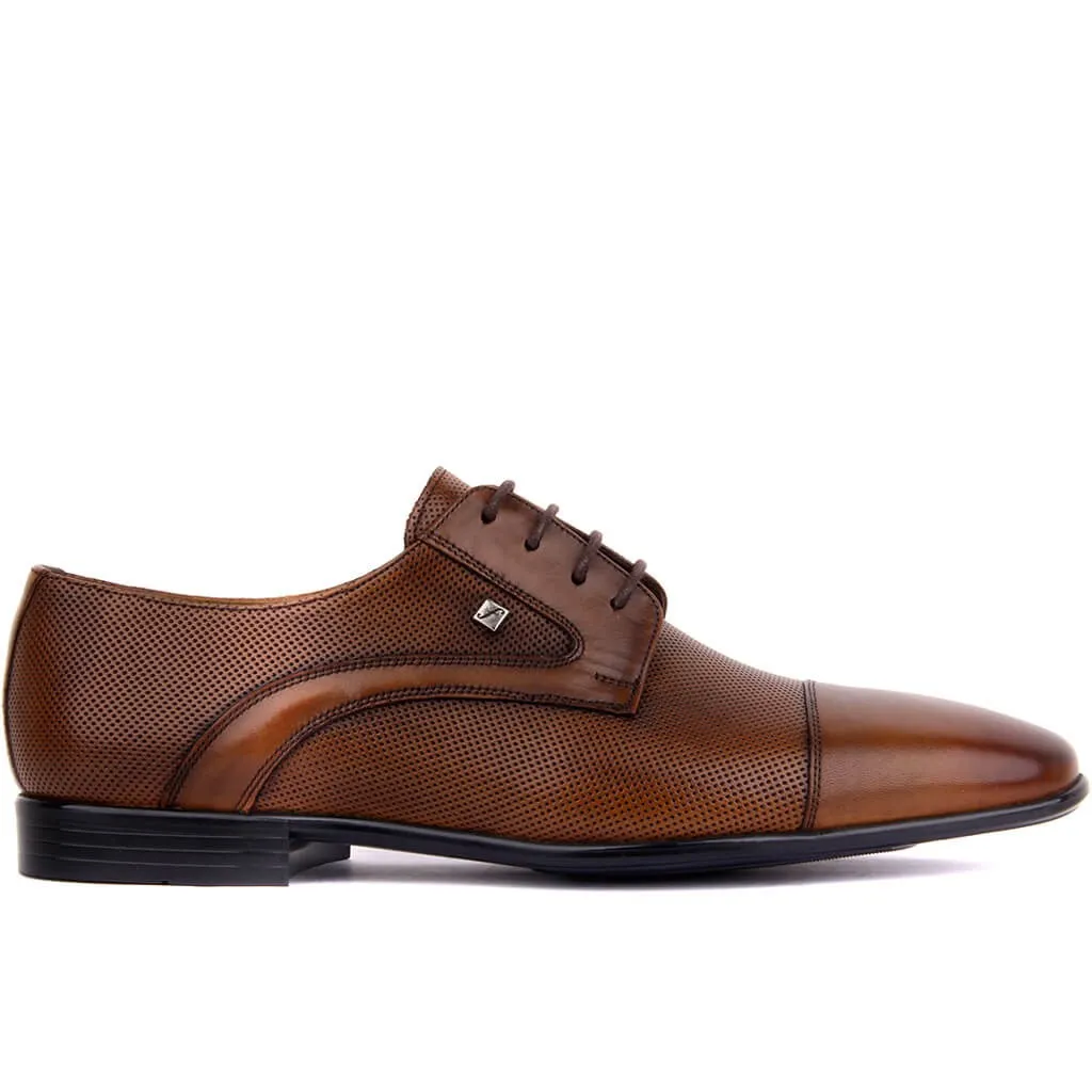 Scarpe Classiche Da Uomo In Pelle Fosco-Tan