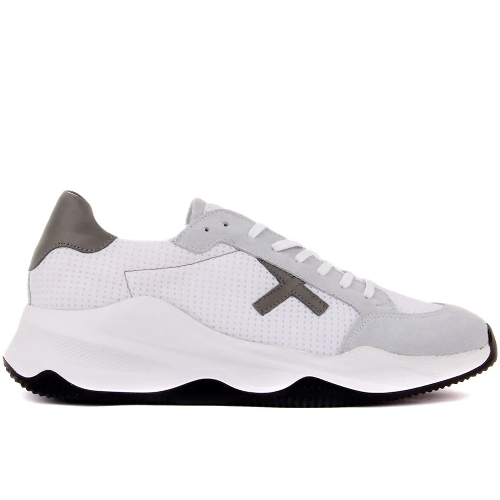 Vela-Lakers Bianco, Colore Grigio Lace-Up Uomini Della Scarpa Da Tennis