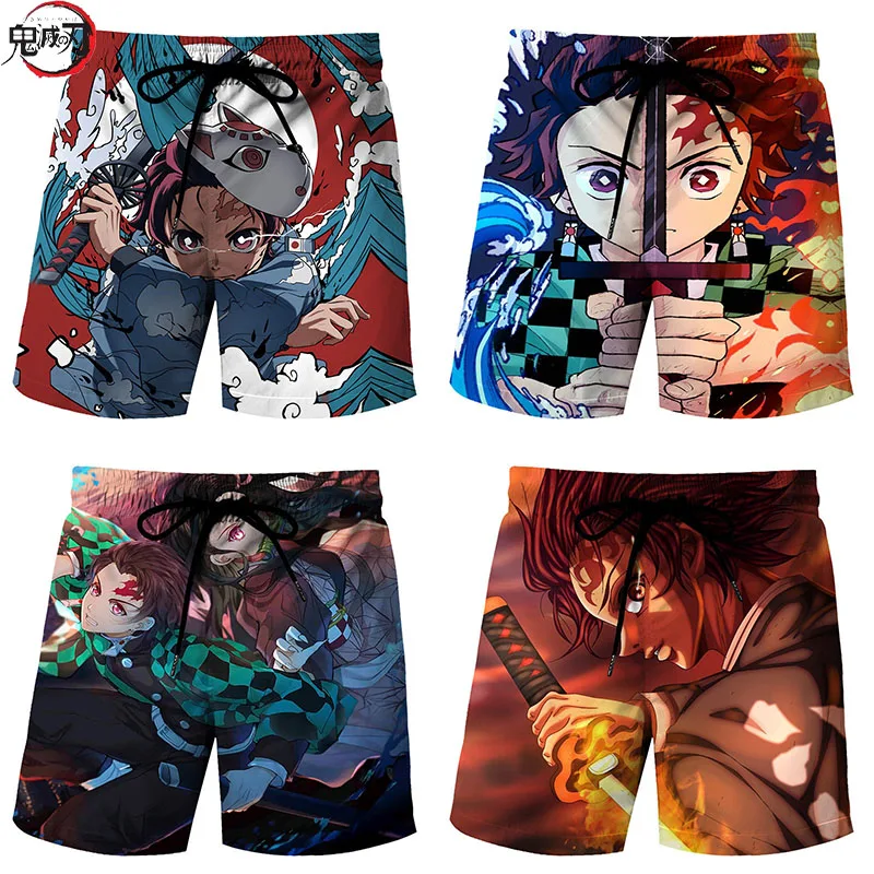 Demon Slayer Cosplay Beach Pants Pantaloni Casual Larghi Anime Costume Da Bagno Kamado Tanjirou Kamado Nezuko Print Pant Regalo Per Bambini