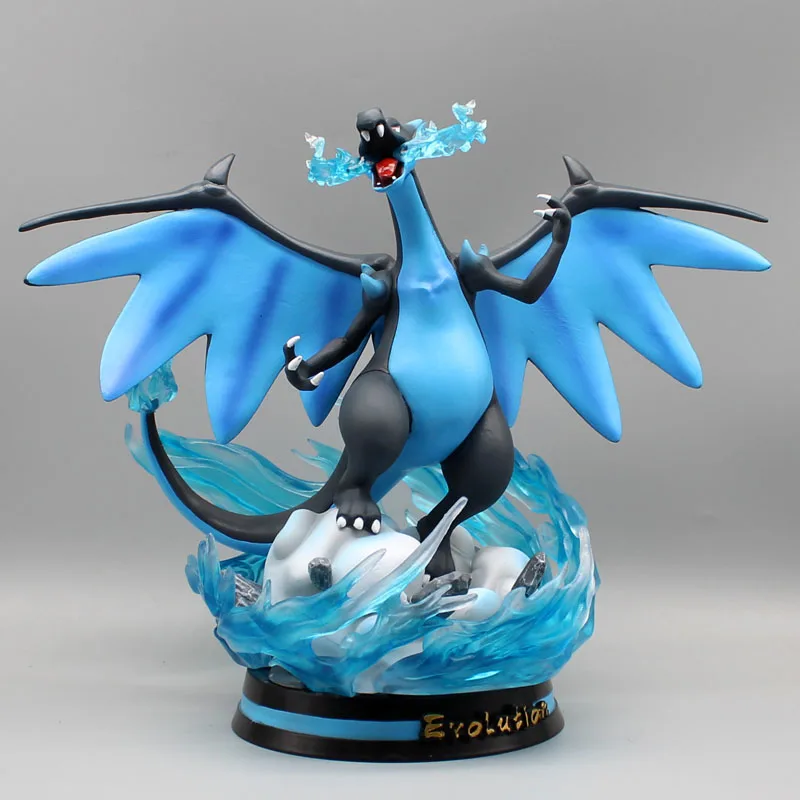 28Cm Anime Pokemon Mega Charizard X Figura Gk Dracaufou Glurak Manga Statua Pvc Action Figurine Modello Da Collezione Giocattolo Regalo