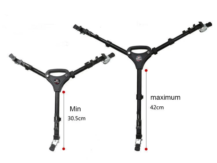 Foto Weifeng Wt-700 Pro 3 Pulegge Universale Pieghevole Camera Tripod Dolly Base Basamento Per La Fotografia