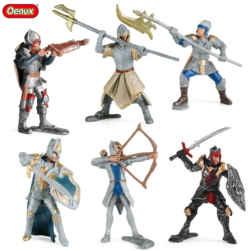 Oenux Western Myth Europe Archer Knight Models Gryphon Rider Spear Sword Warrior Action Figures Decorazione Della Casa Giocattolo Regalo Per Bambini