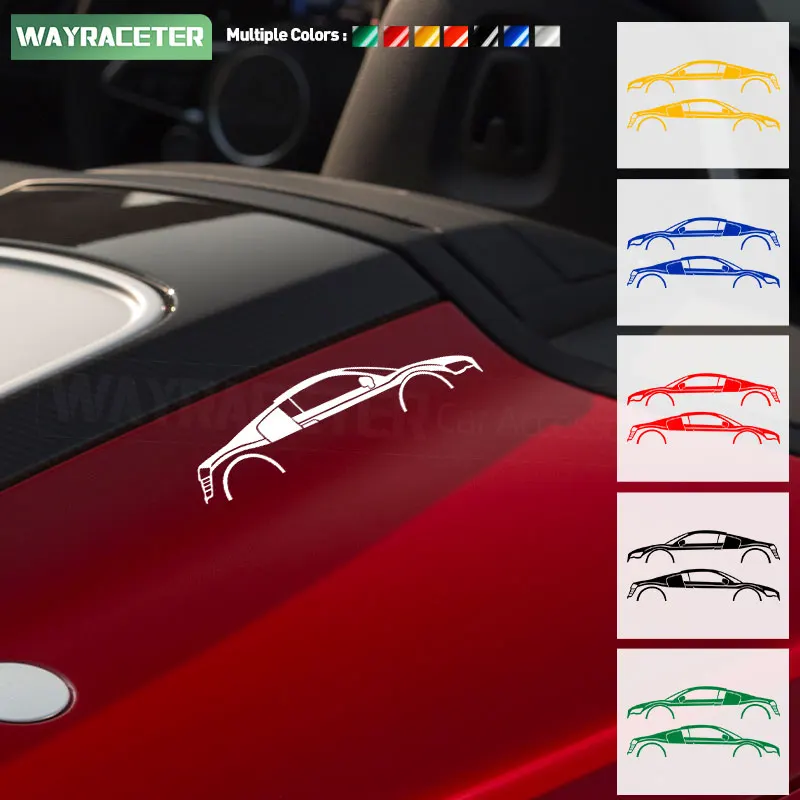 2 Pz/Paia Creative Car Window Sticker Hood Fender Reflective Body Graphics Decalcomania In Vinile Per Accessori Audi R8 4S