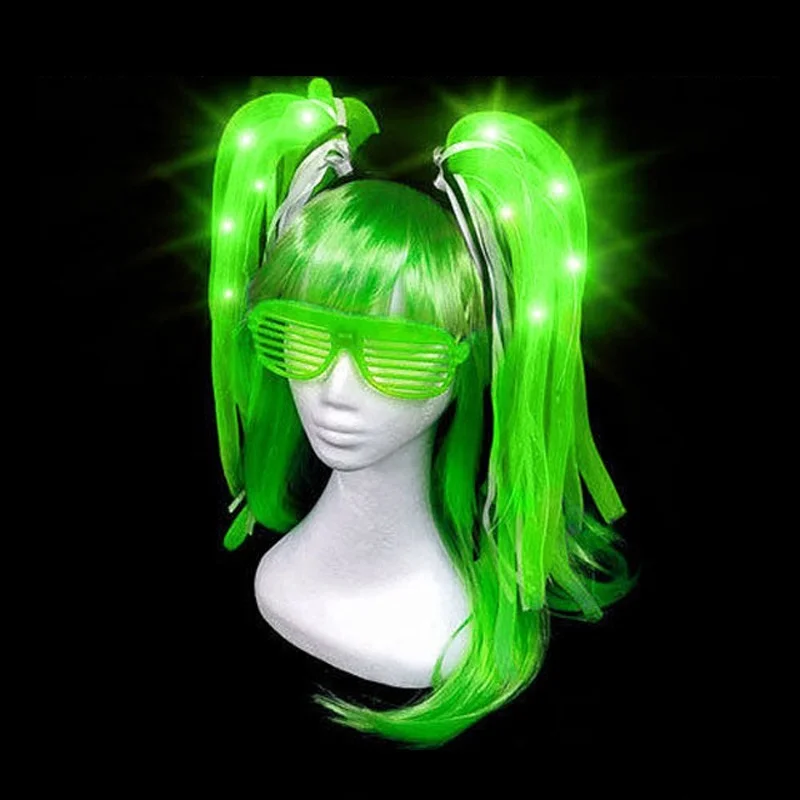 Light Up Trecce Corona Fascia Per Capelli Tubo Fasce Rave Glow Led Party Extension Cosplay Compleanno Natale Navidad 2023