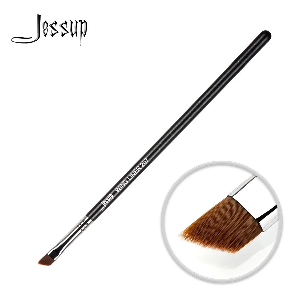 Pennello Per Trucco Jessup Precision Eye Base Professionale Nero/Argento Setola Sintetica Single Make Up Brush Wing Liner-207