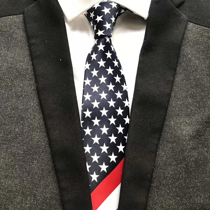 New Designer Us Flag Ties Stars Con Cravatte A Righe Diagonali Rosse Per Uomo