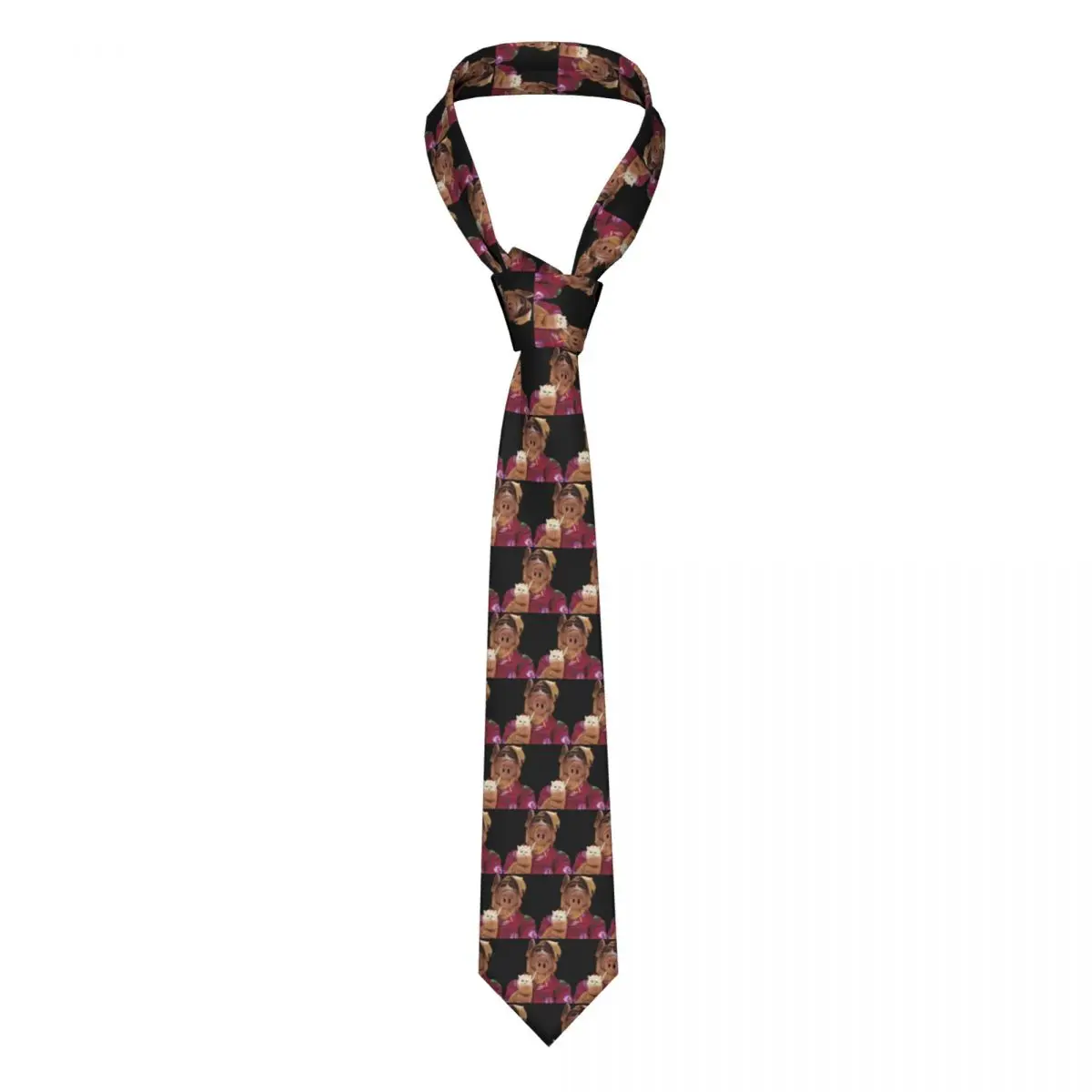 Custom Funny Alf Meme Ties Mens Fashion Silk Alien Life Form Sci Fi Tv Show Cravatta Per La Festa