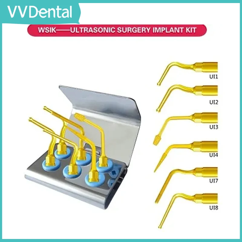 Vv Dental Ultrasonic Scaler Surgical Implant Tips Kit Compatibile Con Mectron /Woodpecker Manipolo Ui1/Ui2/Ui3/Ui4/Ui7/Ui8