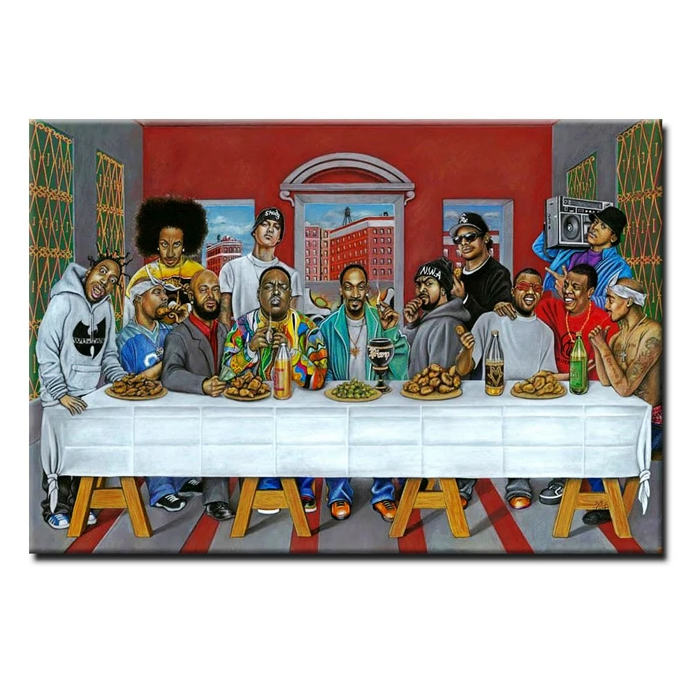 Rapper Star Legend The Last Supper Canvas Poster Hip Hop Music Singer Canvas Painting Pictures Modern Home Bar Decorazione Della Parete