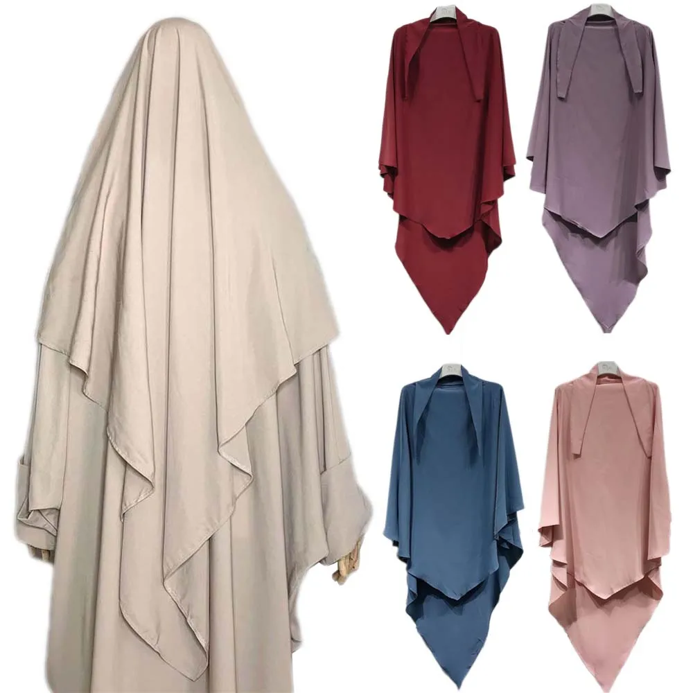 One Layer Long Khimar Women Hijab Musulmano Ramadan Preghiera Indumento Abaya Eid Hijab Islamico Tie Back Preghiera Abaya Niqab Abbigliamento