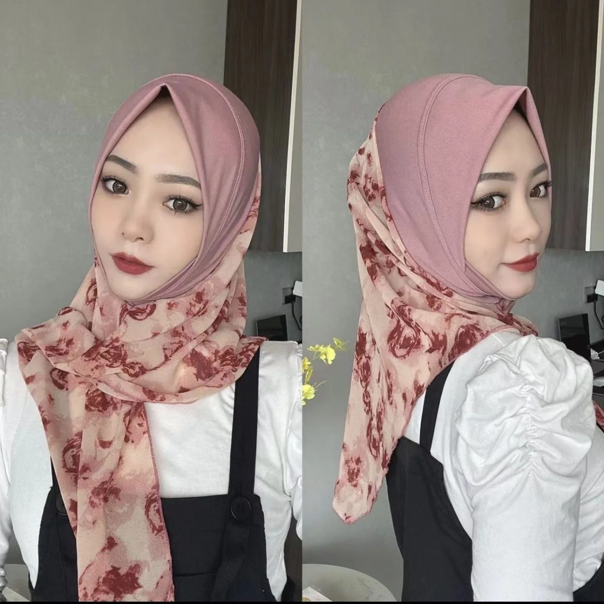 Sciarpe Stampate Donne Musulmane Lady Niqab Wrap Hijab Istantanei