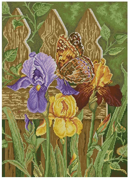 Bouquet Iris Butterfly Iris Flower Kit Punto Croce Ricamo 14Ct Non Stampato Ricamato Decorazione Fatta A Mano Fai Da Te Di Alta Qualità
