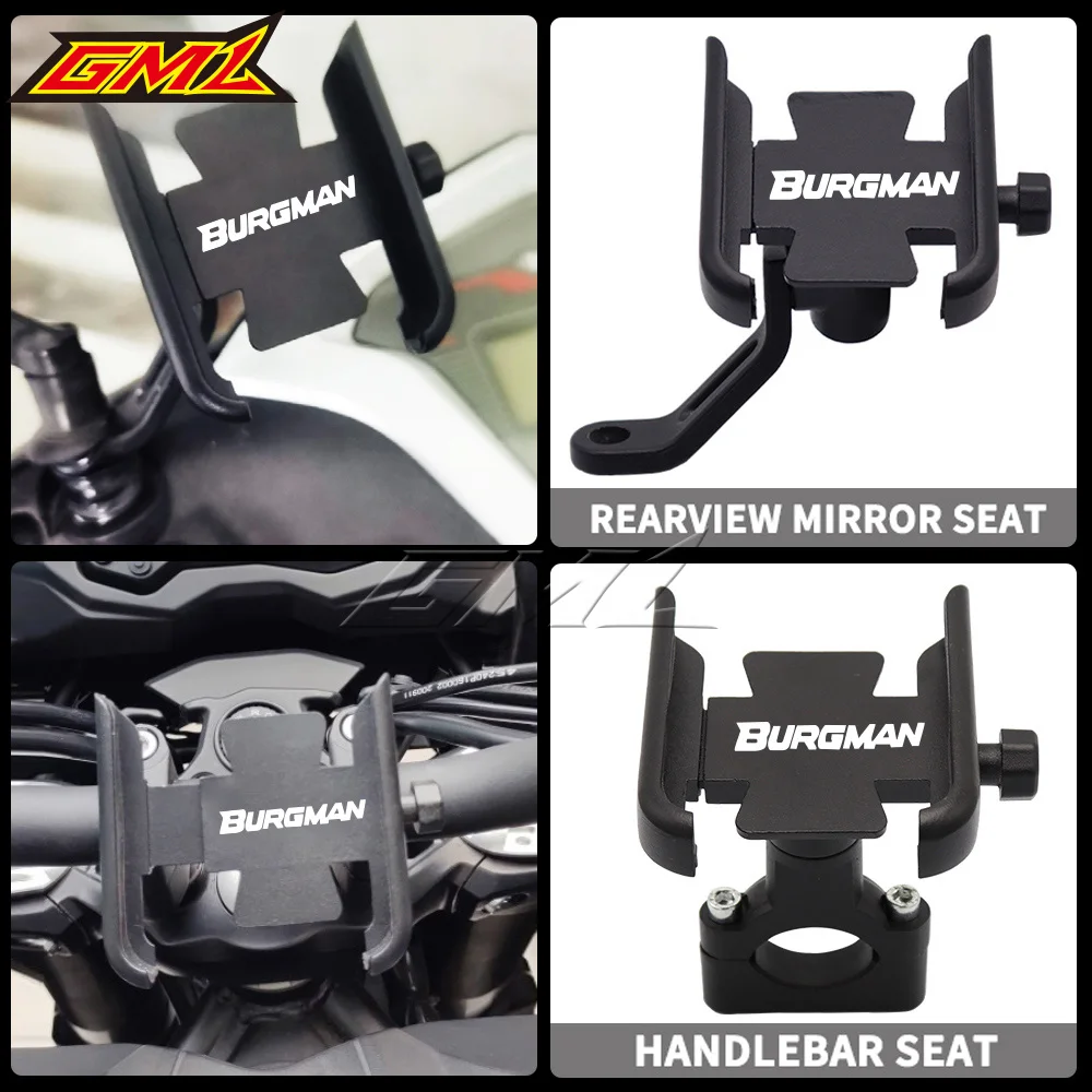 Moto Specchietto Retrovisore Manubrio Supporto Per Cellulare Supporto Gps Staffa Per Suzuki Burgman An125 An200 An400 An650