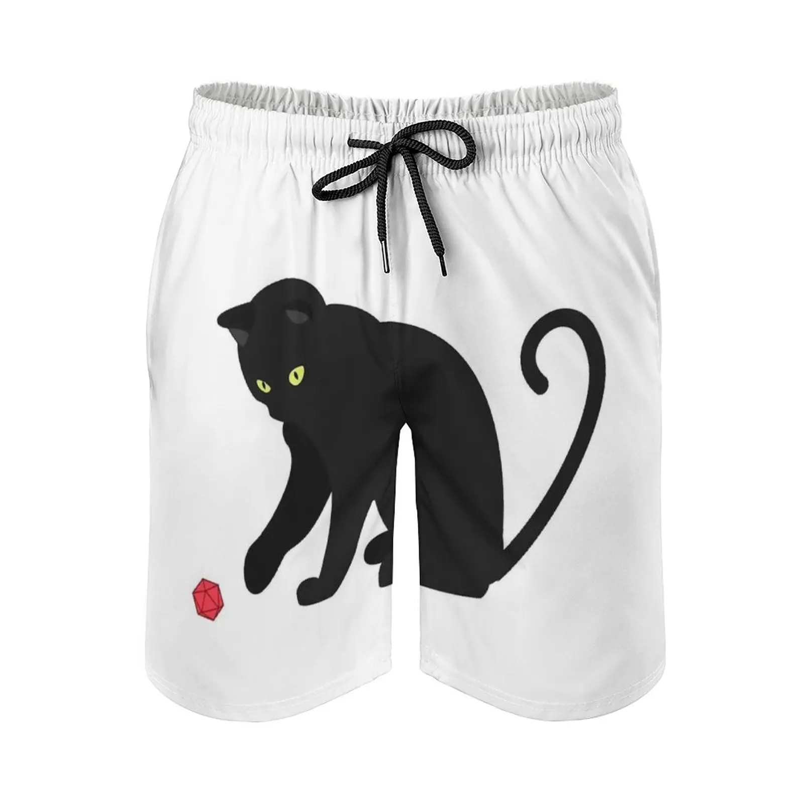 Critical Cuteness Men'S Beach Shorts Quick Dry Travel Swimsuit Trunks Surf Pants Sports Pants Cat Kitty Dnd Dungeons Quest D2