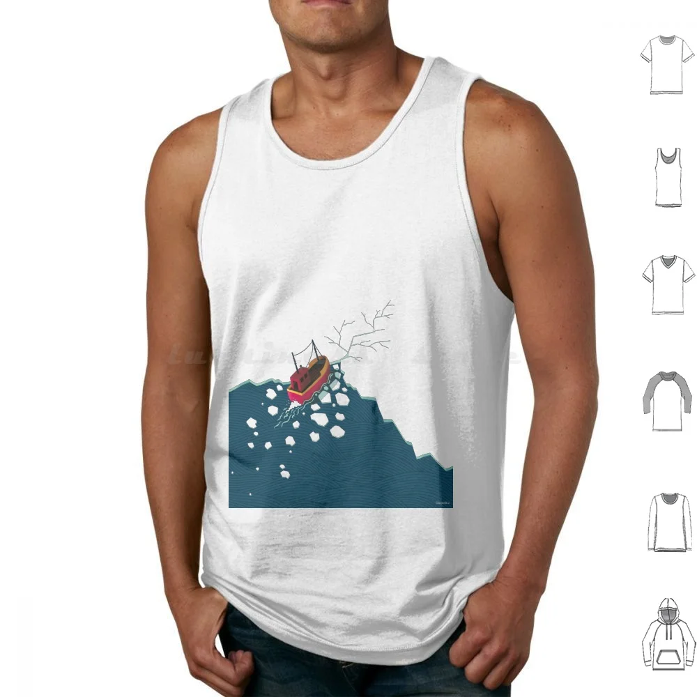 Icebreaker Canotte Gilet Senza Maniche Ice Sea Snow Boat Winter Arctic Ocean Waves Dinomike