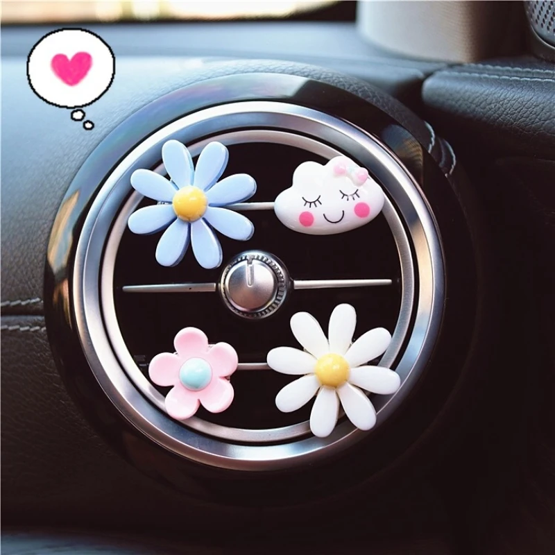 Ornamenti Per Auto Donna Daisy Design Auto Condizionatore D'Aria Vent Clip Fragrance Decor Accessori Per La Decorazione D'Interni Per Veicoli