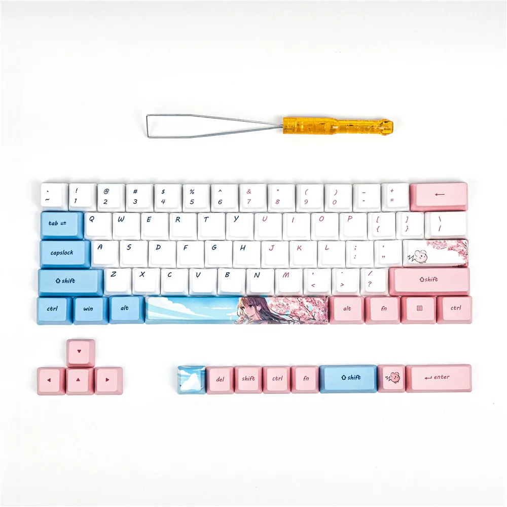 Custom 60% Pbt Keycaps Set Profilo Oem Per Tastiera Da Gioco Meccanica Mx Ansi Gh60 Rk61/Alt61/Annie/Poker Gk61 Gk64