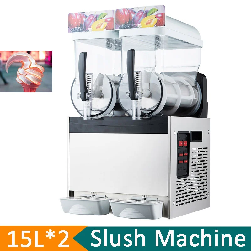 15L * 2 Macchina Per Bevande Congelate Commerciale Macchina Per Granite Macchina Per Granite Macchina Per Granite Bevanda Margarita Granita Smoothie M