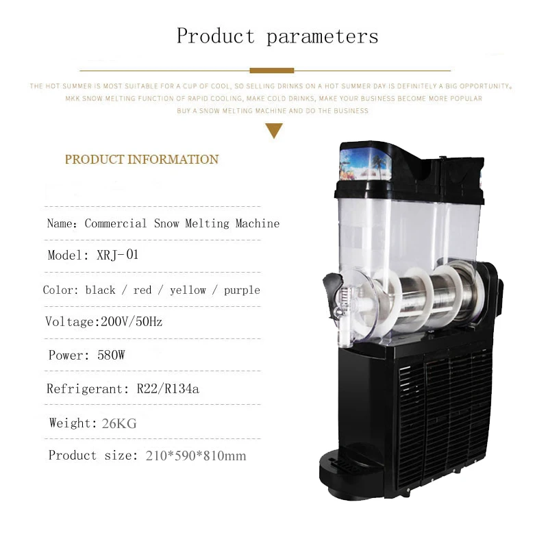Pbobp Commercial Slushie Machine Slush Maker Distributore Di Bevande Ghiacciate Ice-Cool Juice Smoothie Granita Vending Machine