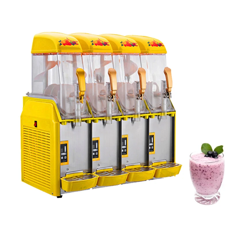 12L Slush Machine Single Cylinder Ice Slusher 550W Snow Melting Machine Smoothies Granita Machine Yellow