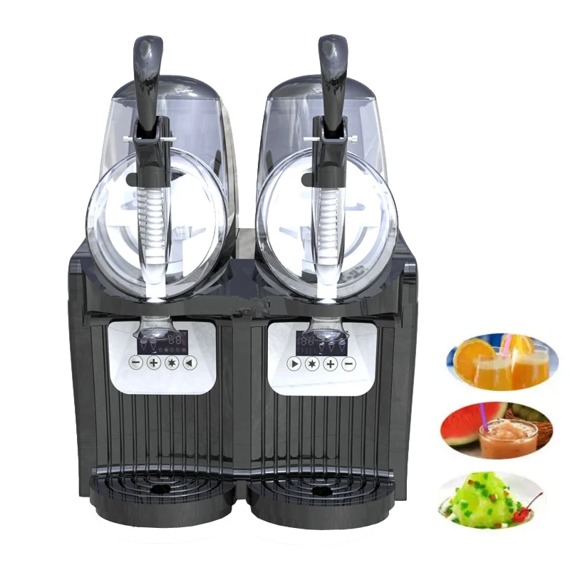 Double Tank Slush Machine 300W Electric Snow Melting Machine Commercial Smoothies Granita Machine Ice Slusher
