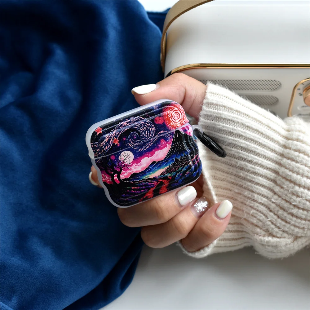 Art Starry Sky Painting Case Per Airpods Pro 1 2 Cover Protettiva Bluetooth Wireless Auricolare Box Per 2021 Airpods 3 Case