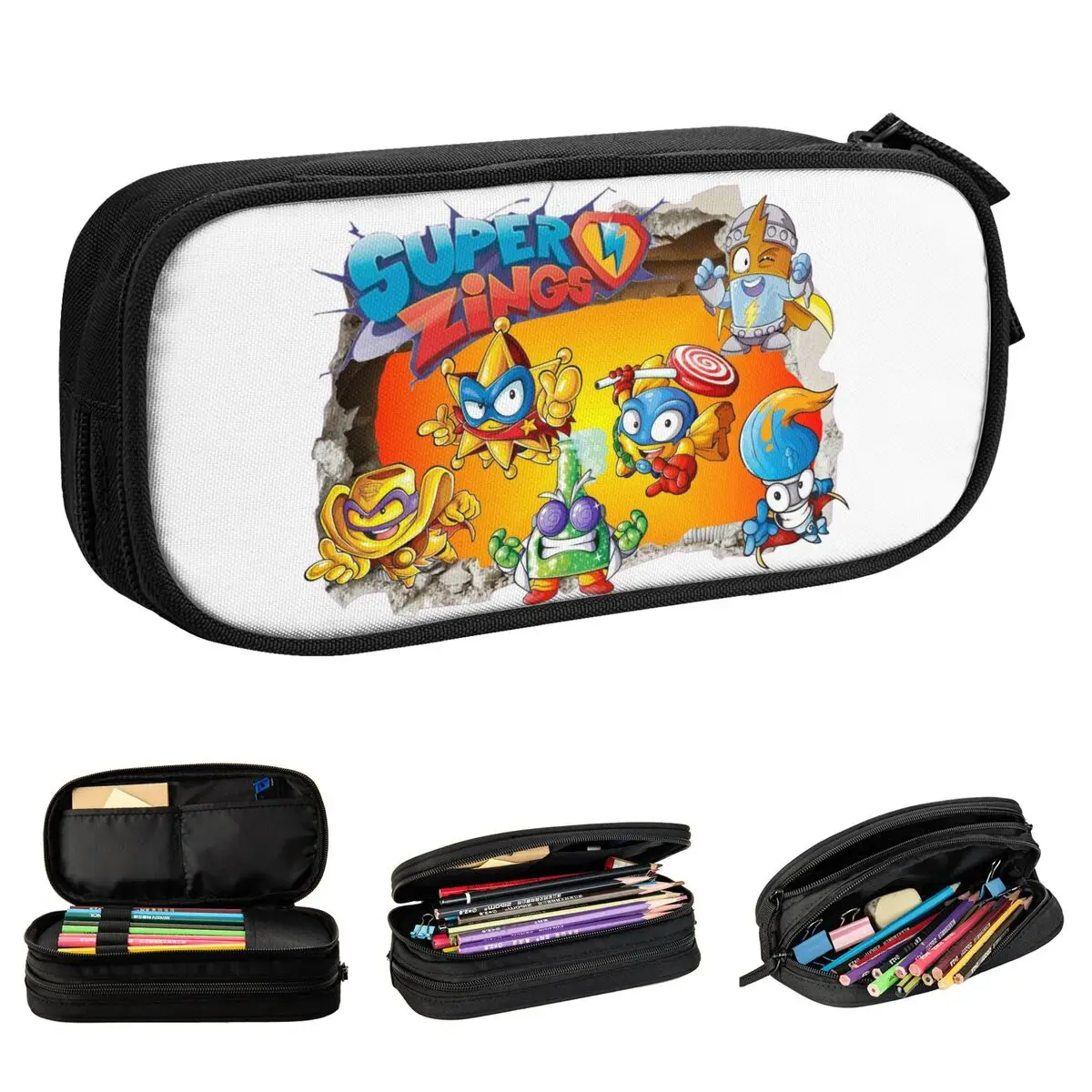 Super Things Cartoon Pencil Case Pencil Pouch Pen For Student Large Storage Pencil Bags Studenti School Gifts Stationery