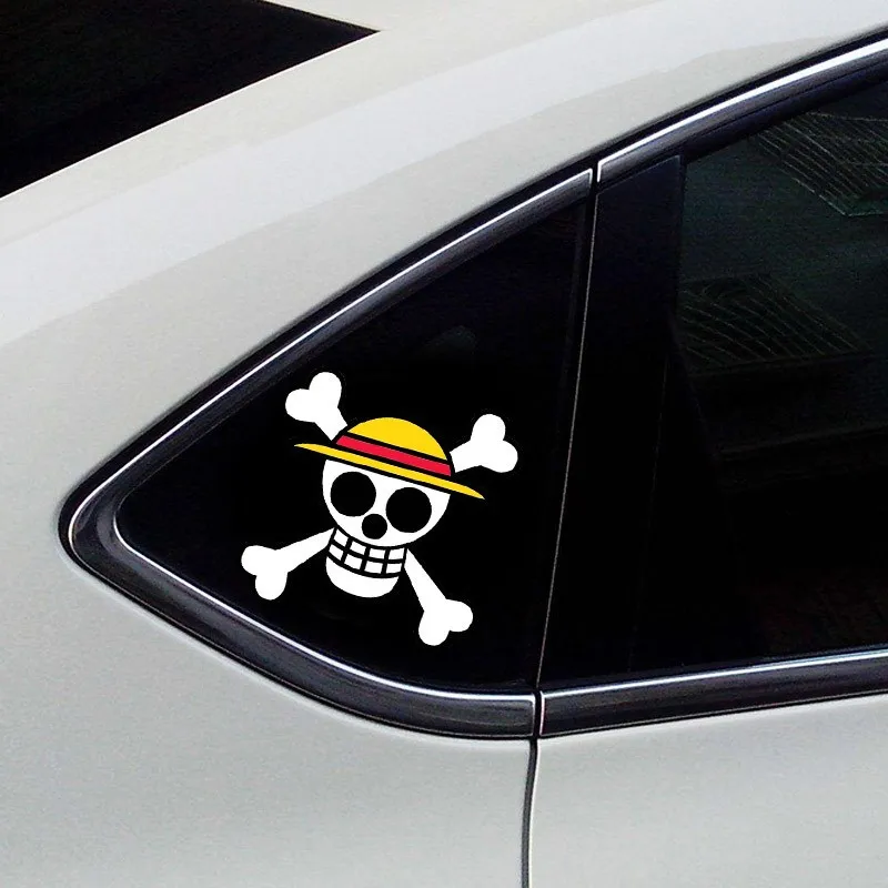 1 Pz One Piece Rufy Car Sticke Anime Peeking Glass Vinyl Decal Sticker Per Finestrino Dell'Auto Laptop Hydroflask Waterbottle Pvc