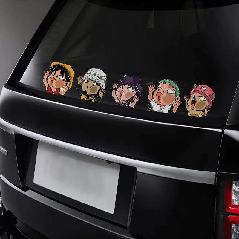 1 Pz One Piece Rufy Sticke Game Funny Anime Peeking Glass Vinyl Decal Sticker Per Finestrino Dell'Auto Laptop Hydroflask Waterbottle Pvc