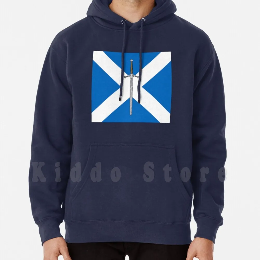 Claymore On Saltire Felpa Con Cappuccio Manica Lunga Claymore Scottish Claymore Spada A Due Mani Scozzese A Due Mani