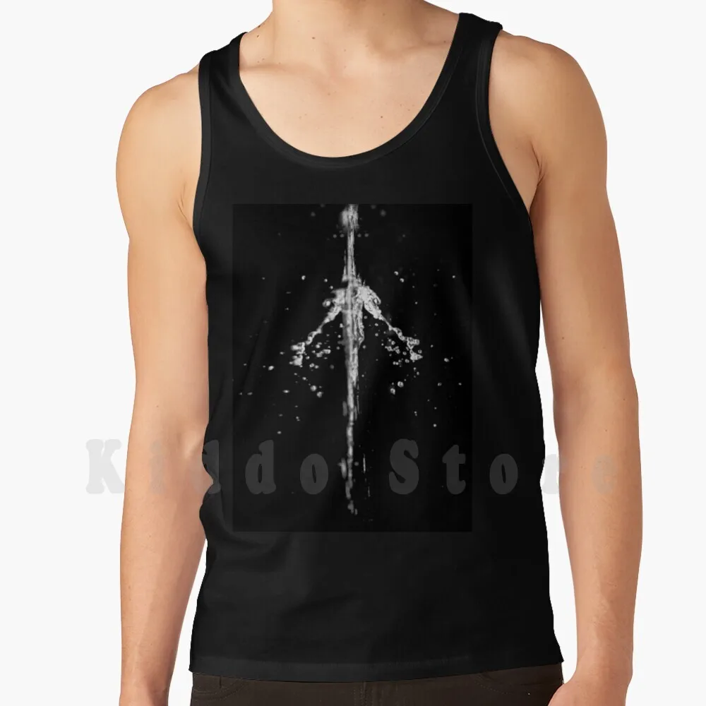 Splash #4-Claymore Canotte Gilet 100% Cotone Kingfisher Splash Reflection Sword Claymore Nero Bianco Ambra
