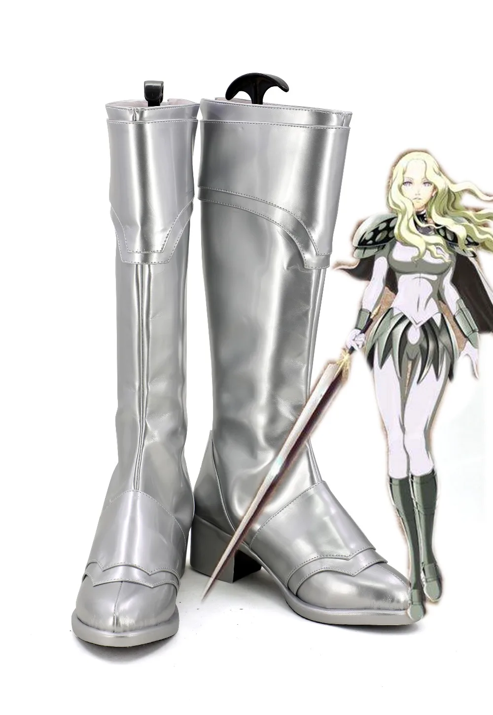 Stivali Cosplay Clamore Thermore Scarpe Argento Su Misura Di Qualsiasi Dimensione