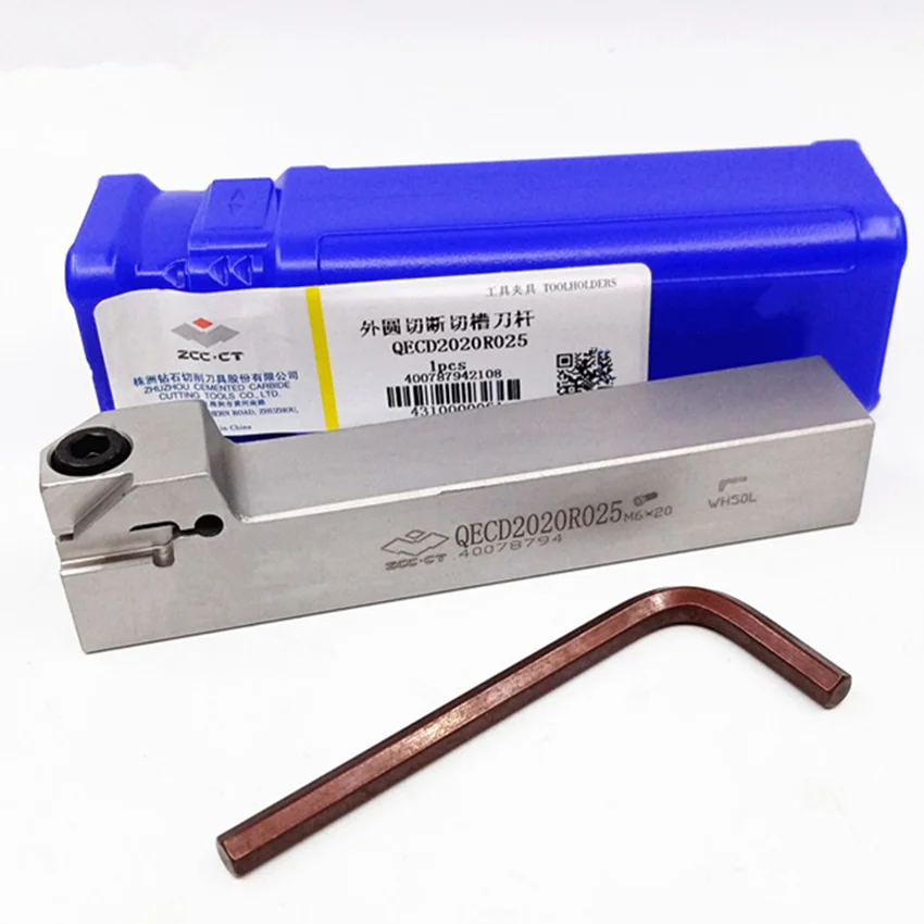Qecd2020R025/Qecd2020L025/Qecd2525R025 Zcc.Ct Cutting Grooving Tools External Turning Tool For Cut Off  Inserts 1Pcs/Box