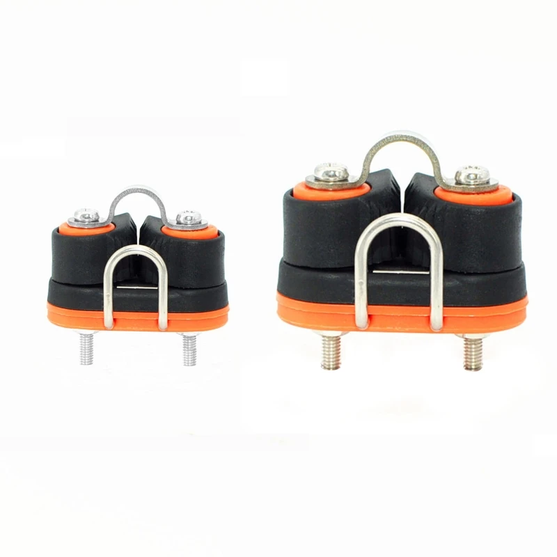 U90C Doppia Fila Kayak Cuscinetto A Sfera Cam Cleat Pilates Equipment Marine Boat Fast Entry Rope Wire Clamp Fairlead Yacht