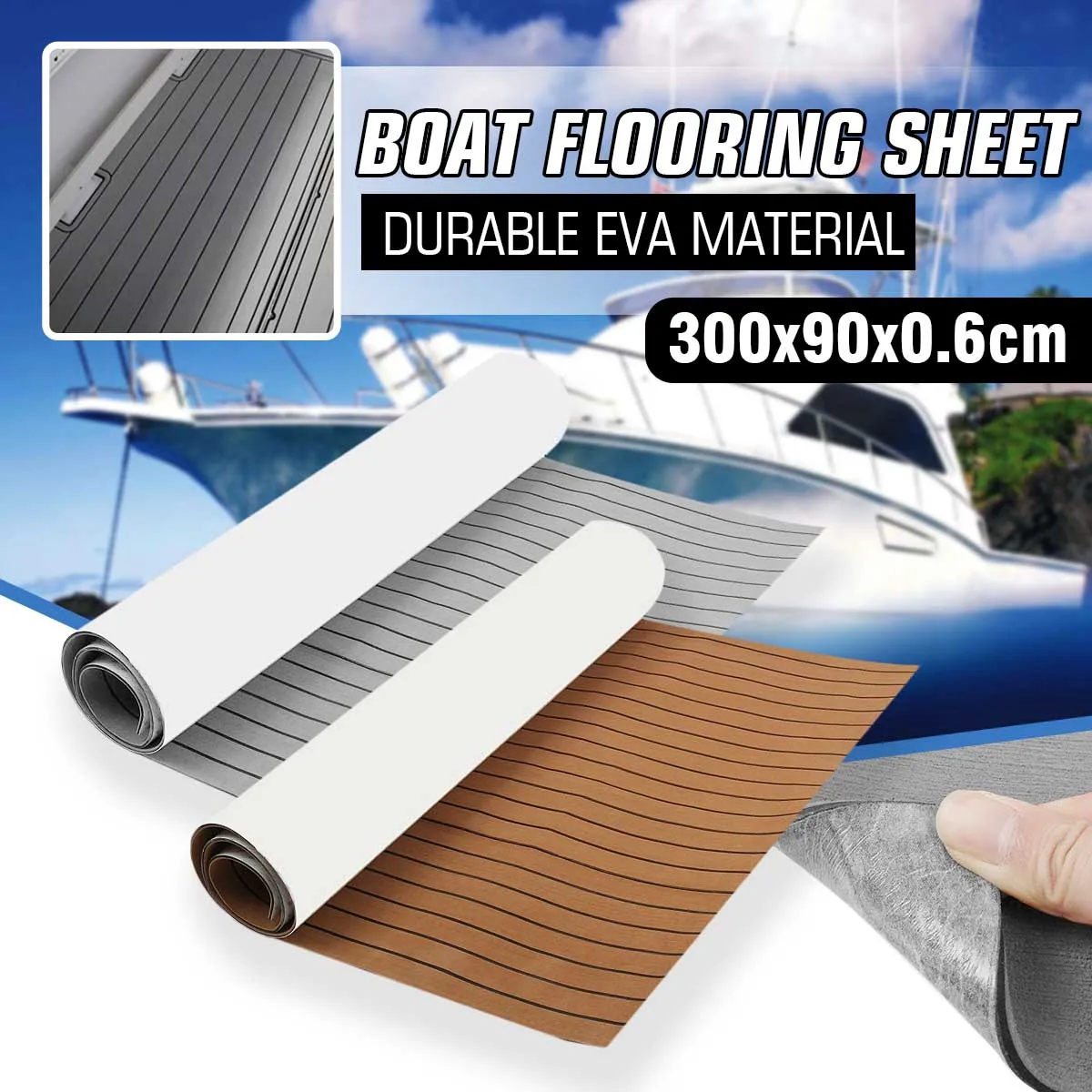 Autoadesivo 3000X900X6Mm Eva Foam Pavimentazione Per Barche Faux Teak Decking Sheet Marine Boat Yacht Rv Foam Teak Decking Tappetino Pad