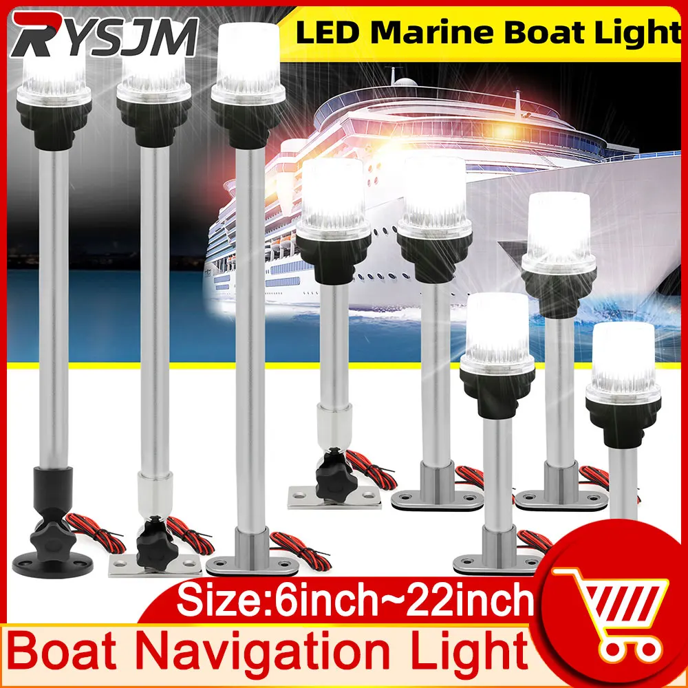 Hd Fold Down Luce Di Navigazione Per Barche A 180 Gradi Per Yacht Marine Anchor Light Sailing Signal Light Accessori Per Barche Impermeabili