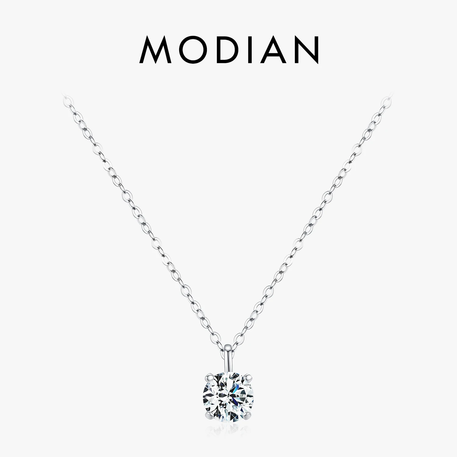 Modifican 1Ct Prong Setting Collana Moissanite D Color Vvs1 Lab Diamond Pendant Per Le Donne 925 Gioielli Da Sposa In Argento Sterling