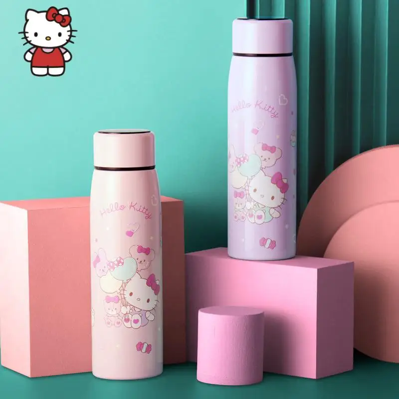 380Ml Hello Kitty Miniso Anime Smart Water Bottle Student Cute Portable Thermos In Acciaio Inossidabile Temperatura Display Water Glass