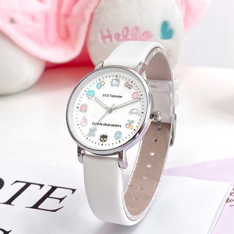Kawaii Sanrio Hello Kitty My Melody Cinnamoroll Cartoon Student Child Luminous Pointer Watch Water Proof Fashion Festival Gift