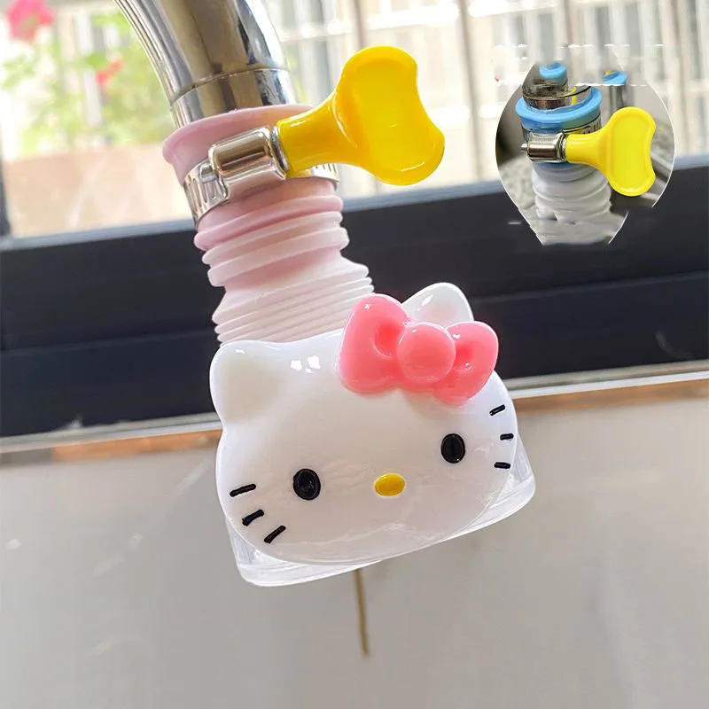 Anime Sanrio Rubinetto Splash Head Filter Hello Kittys Cute Kawaii Kitchen Tap Water Universal Girevole Extender Toys For Girls Gift