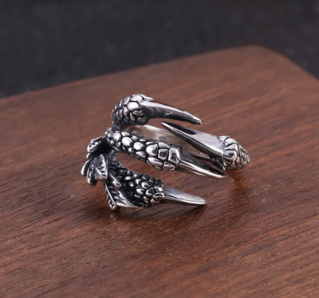 Gothic Claw Talon Ring Crow Raven Bird Skull Paw Dimensioni Regolabili Gioielli Con Goth Occulto