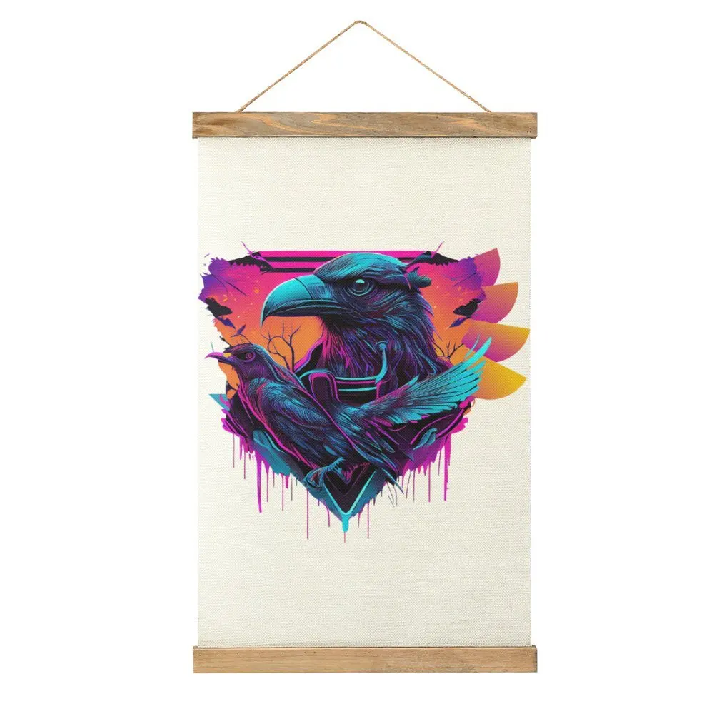 Canvas Hanging Picture Synthwave Raven Skull Demon Slayer 16 Classic Cool Draw Living Room Craft Decoration Style Hang Pictures