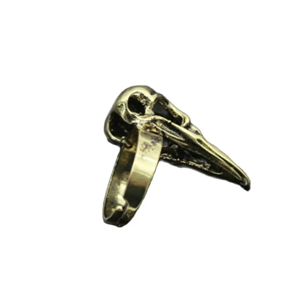 Gothic Crow Punk Animal Viking Ravens Rings Bird Skull Ring Steampunk Gioielli Vintage Crow Head Skeleton Rings For Men Gift