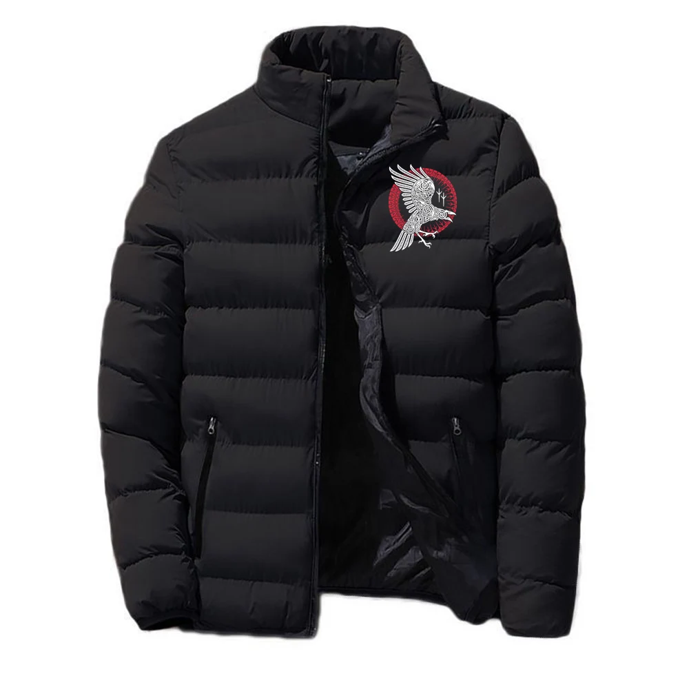 Winter Mens Viking Legend Ragnar Raven Trend Jacket Zipper Cotton Clothing Snowy Day Warm Classic Style Male Fashion Tops