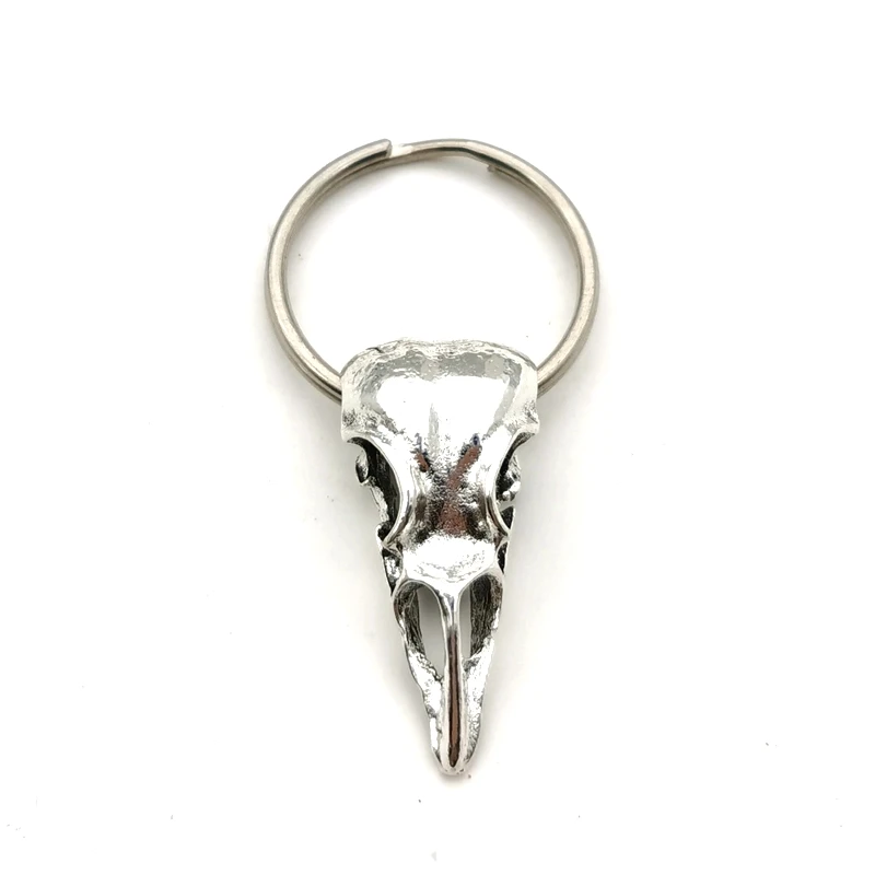 2020 New Raven Skull Portachiavi Raven Gazza Crow Poe Regalo Gotico, Halloween Raven Skull Portachiavi, Goth Bird Skull Jewelry