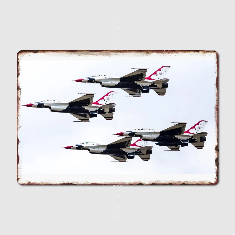 Closeup Of The Thunderbirds In Tight Formation Metal Sign Plates Personalizza Club Bar Wall Pub Tin Sign Poster