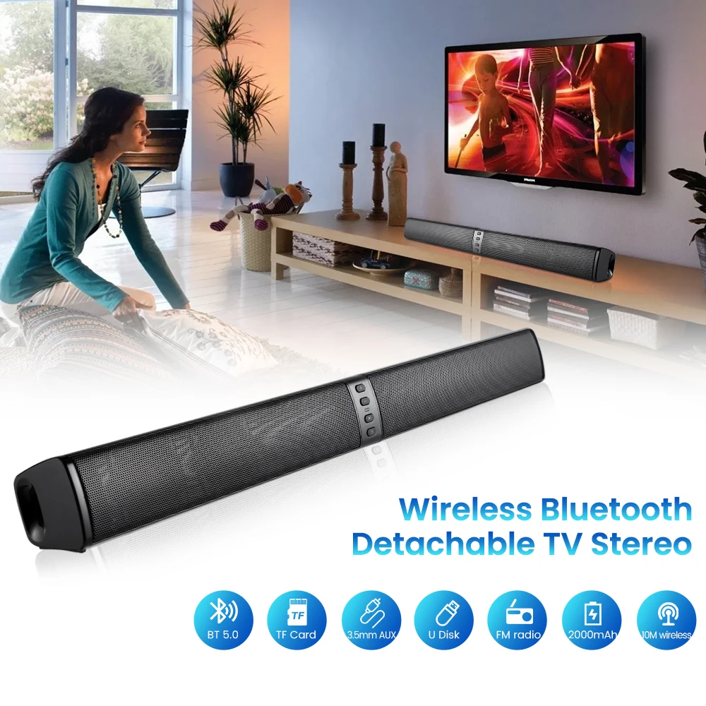Aiyima Altoparlante Bluetooth Portatile Audio 40W Wireless Surround Soundbar Tv Altoparlante Staccabile Soundbar Pc Con Tf Fm Usb Radio