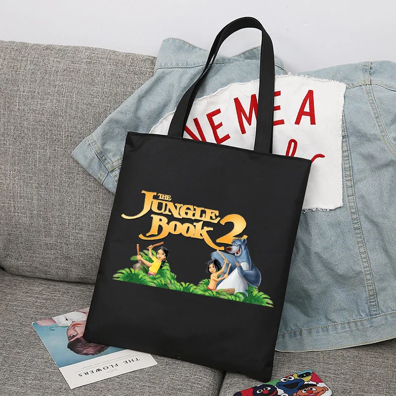 Disney The Jungle Book Shopping Bag Handbag Pieghevole Riutilizzabile Panno Shopper Harajuku Bag Studente Tela Tote Bag