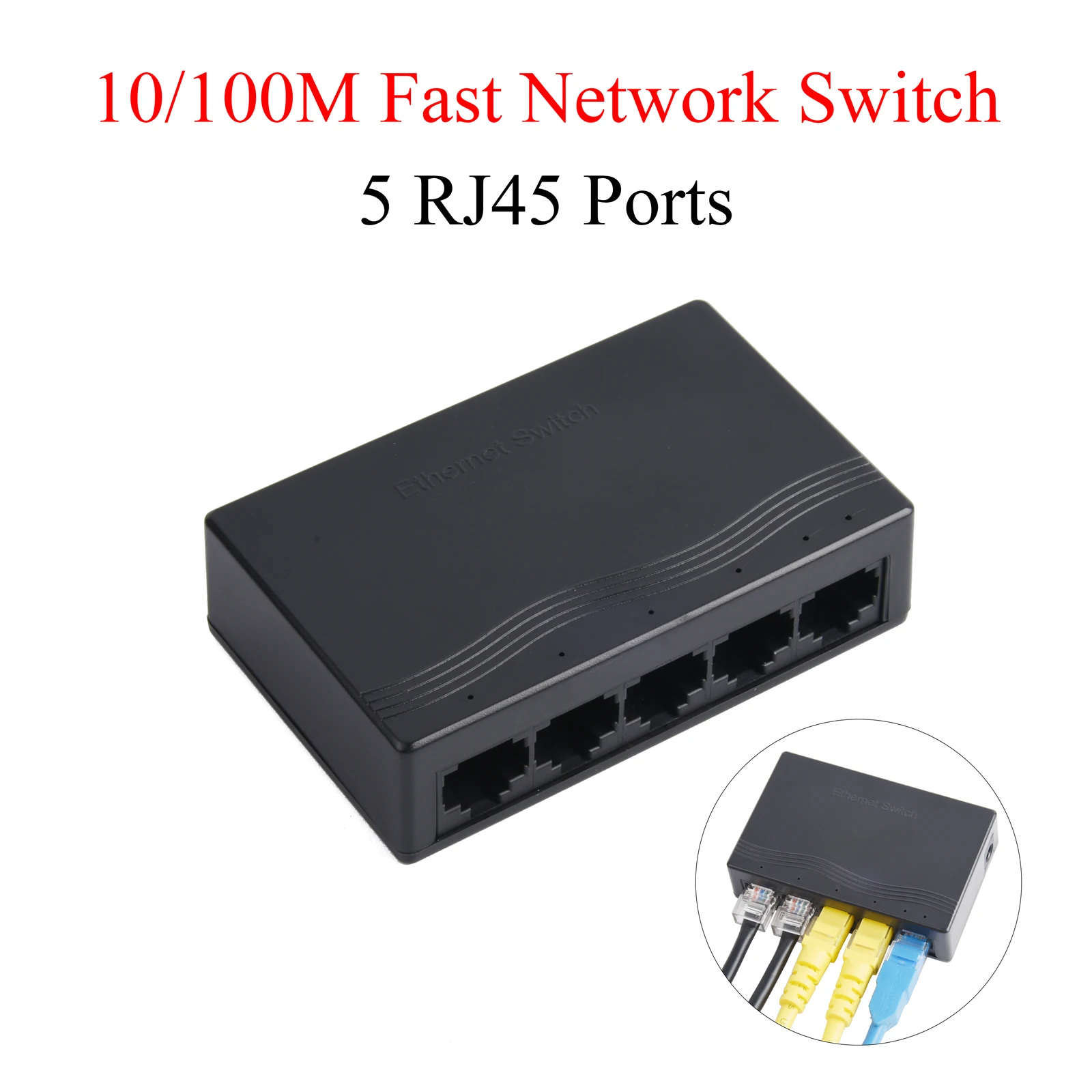 1 Pz Mini 5 Porte 100Mbps Rj45 Fast Network Switch Smart Switcher Hub Abs Shell Con Us Power Internet Splitter Per Ip Camera Ap